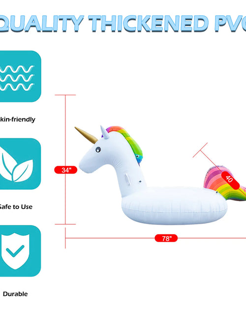 Load image into Gallery viewer, Large Unicorn Inflatable Pool Float for Kids, Giant Float for Pool, Swimming Pool Inflatables Ride-On Pool Toys
