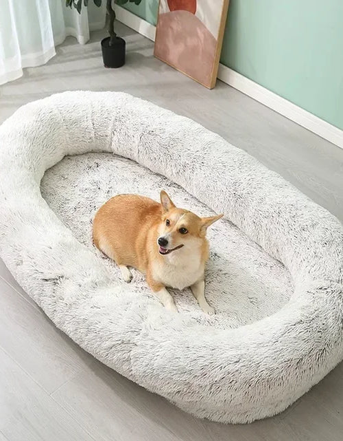 Load image into Gallery viewer, Human Dog Kennel Plush round Pet Kennel Dog Bed Winter Warm Sponge Dog Pads Pet Supplies Pet Mattresses
