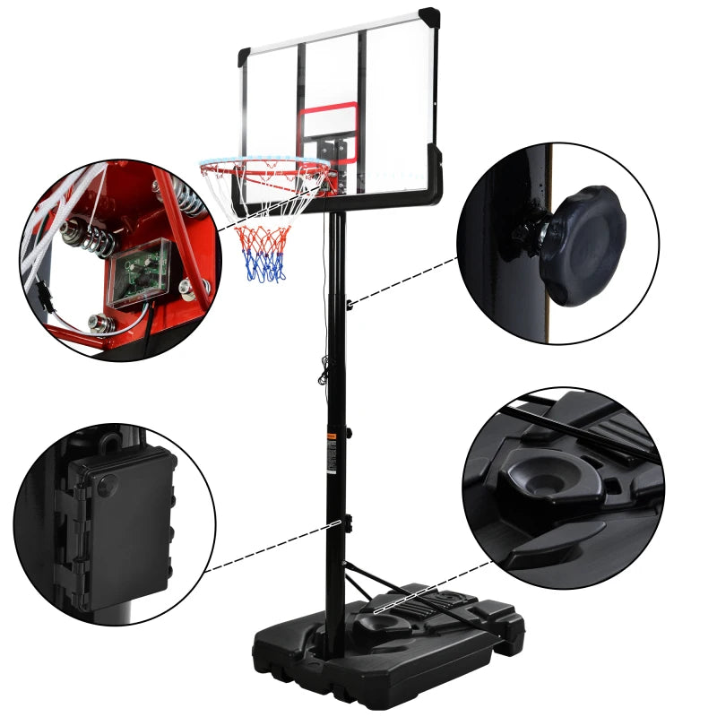 Portable Basketball Hoop Basketball System 6.6-10Ft Height Adjustment for Youth Adults LED Basketball Hoop Lights Colorful Light