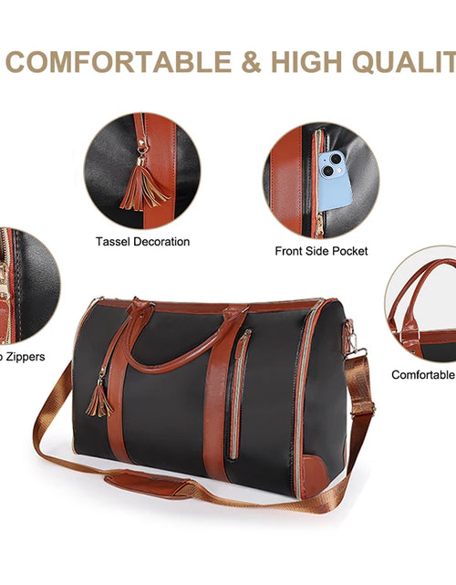 Load image into Gallery viewer, Suit Storage Bag Travel Women PU Folding Travel Bag Large Capacity Hand Luggage Bag Multi Function Waterproof Travel Organizer
