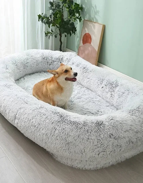 Load image into Gallery viewer, Human Dog Kennel Plush round Pet Kennel Dog Bed Winter Warm Sponge Dog Pads Pet Supplies Pet Mattresses
