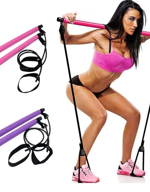 Load image into Gallery viewer, New Fitness Yoga Pilates Bar Stick Crossfit Resistance Bands Trainer Yoga Pull Rods Pull Rope Portable Home Gym Body Workout
