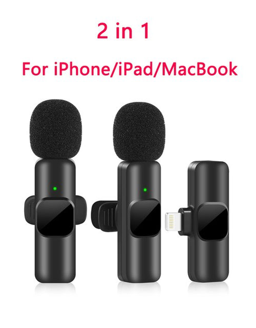 Load image into Gallery viewer, New Wireless Lavalier Microphone Portable Audio Video Recording Mini Mic for Iphone Android Live Broadcast Gaming Phone Mic
