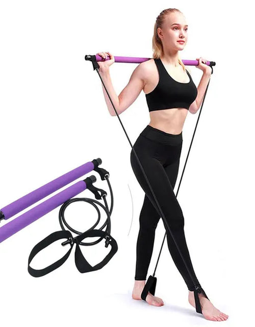 Load image into Gallery viewer, New Fitness Yoga Pilates Bar Stick Crossfit Resistance Bands Trainer Yoga Pull Rods Pull Rope Portable Home Gym Body Workout
