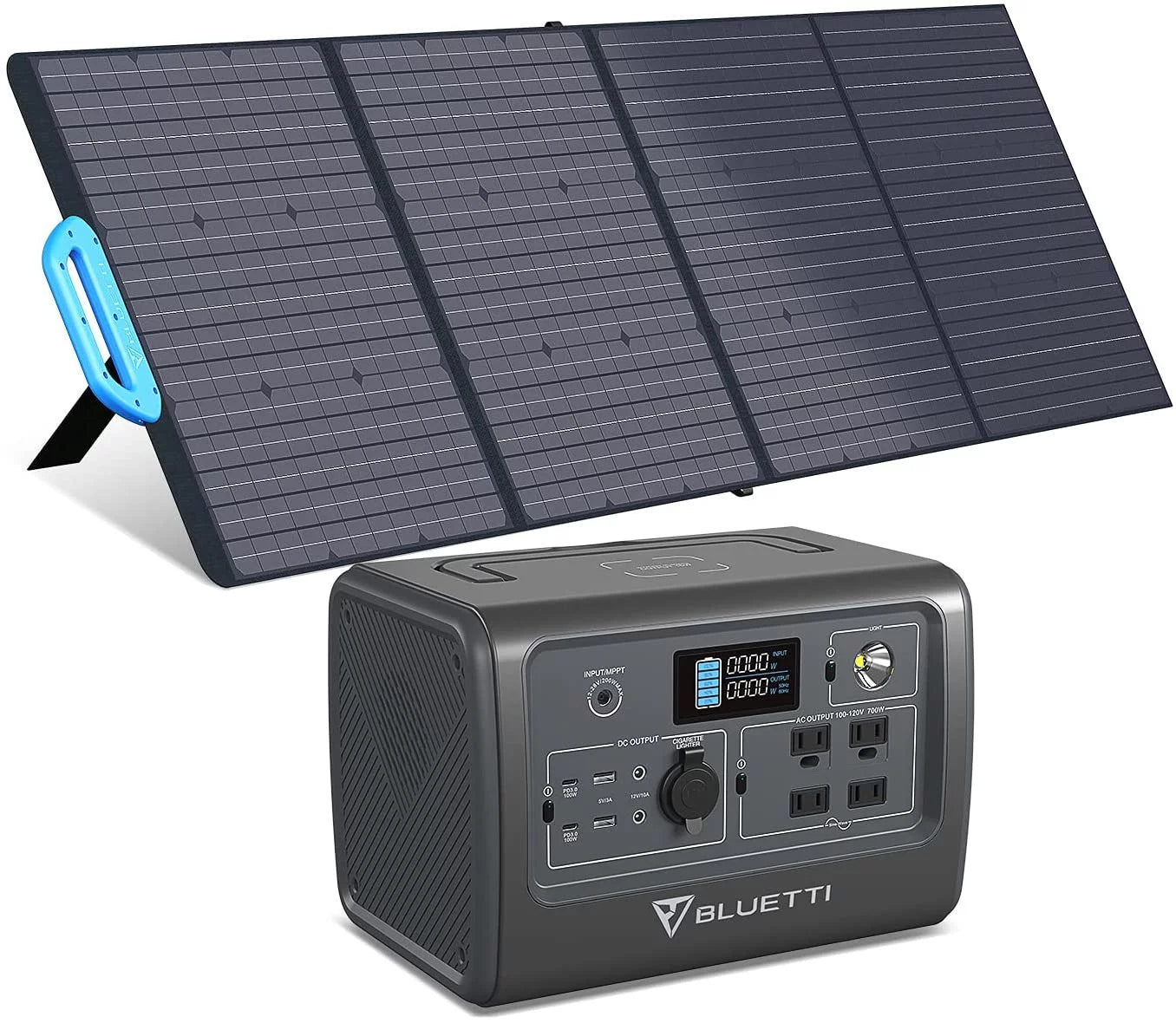 EB70S Portable Power Station with 200W Foldable Solar Panel, 716Wh Capacity Solar Generator, 800W AC Output, for Outdoor Camping Home Vanlife off Grid Emergency