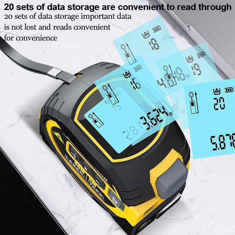 3 in 1 Laser Tape Measure Rangefinder 5M Tape Ruler Infrared High-Precision Intelligent Electronic Ruler Building Distance Meter