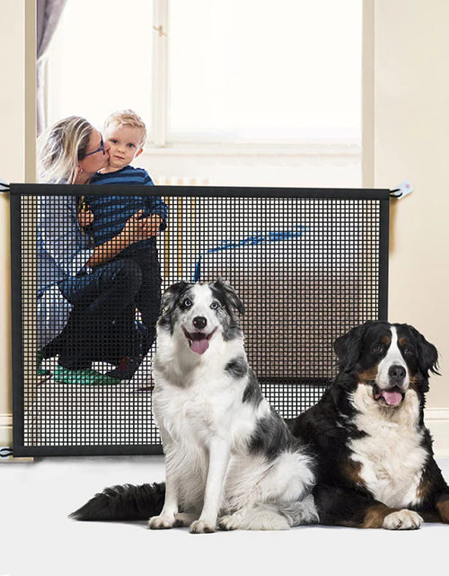 Load image into Gallery viewer, Pet Dog Barrier Fences with 4Pcs Hook Pet Isolated Network Stairs Gate New Folding Breathable Mesh Playpen for Dog Safety Fence
