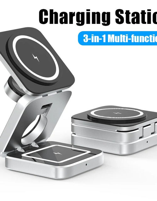 Load image into Gallery viewer, 3 in 1 Foldable Magnetic Wireless Charger Stand for Iphone 15, 14, 13 Pro/Max/Plus, Airpods 3/2 Station Dock Fast Charger Holder
