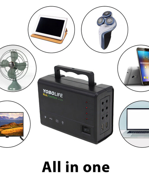 Load image into Gallery viewer, Solar Panel Kit Power Generator | Portable Battery Pack Power Station W/ 4 Bulbs
