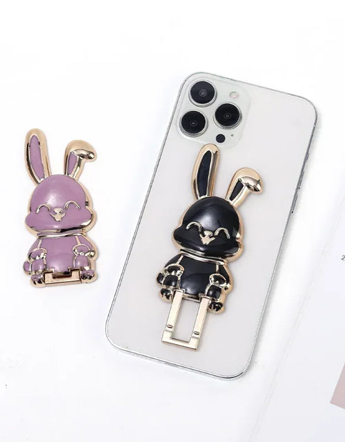 Load image into Gallery viewer, Universal Finger Ring Phone Holder Desktop Ultra-Thin Cartoon Rabbit Phone Stand Foldable Buckle Adhesive Pull Rod Support Frame
