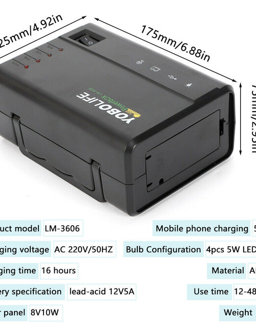 Load image into Gallery viewer, Solar Panel Kit Power Generator | Portable Battery Pack Power Station W/ 4 Bulbs
