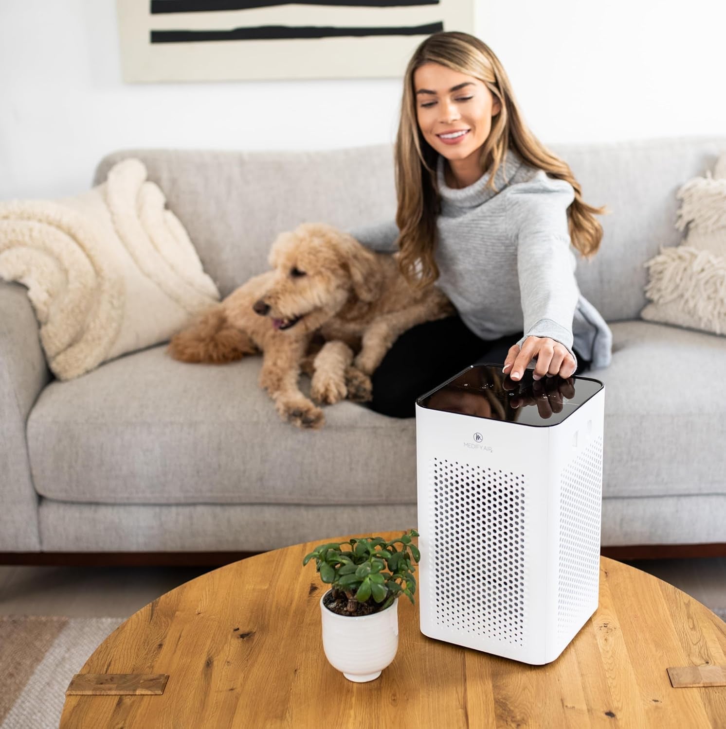 Medify MA-25 Air Purifier with H13 True HEPA Filter | 500 Sq Ft Coverage | for Smoke, Smokers, Dust, Odors, Pet Dander | Quiet 99.9% Removal to 0.1 Microns | White, 1-Pack