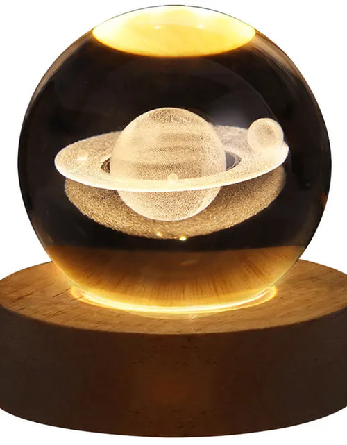 Load image into Gallery viewer, USB LED Night Light, Galaxy Crystal Ball Lamp, 3D Planet Moon Lamp, Home Decoration
