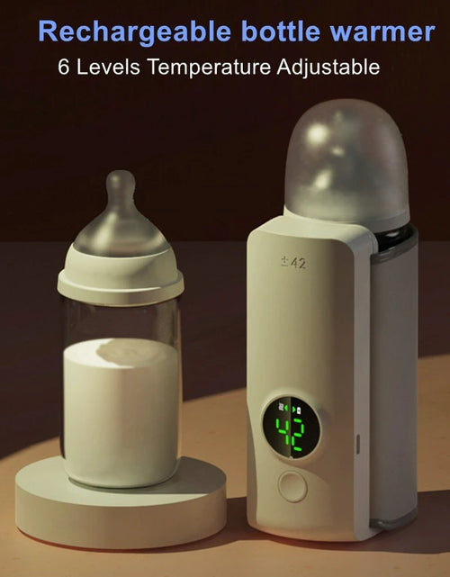 Load image into Gallery viewer, Rechargeable Baby Bottle Warmer 6Levels Temperature Adjustment with Temperature Display Breast Warmer Sleeve Feeding Accessories
