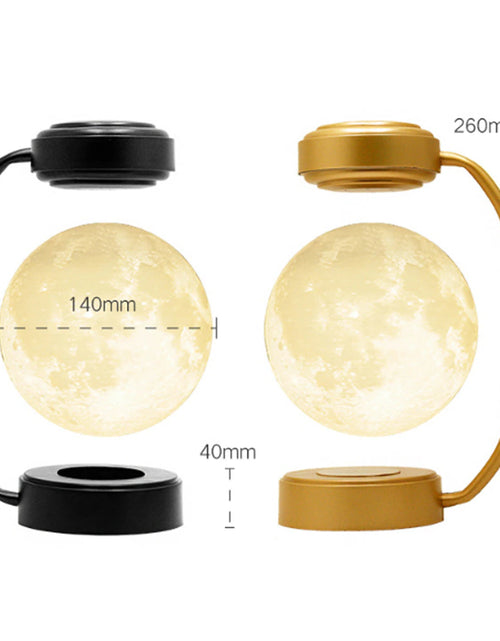 Load image into Gallery viewer, 3D Magnetic Levitating Moon Lamp LED Night Light Rotating Wireless Three Colors Floating Lamp for Bedroom Novelty Christmas Gift
